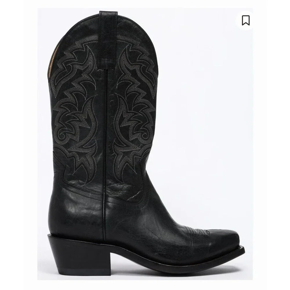 EUC Moonshine Spirit Men’s Mad Cat BBM610 Western Boots Black Size 10 Cowboy